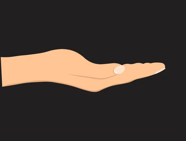 Обличчя Жіночої Руки Ізольовано Чорному Тлі — стоковий вектор