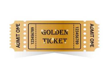 Altın bilet vektör illüstrasyonu