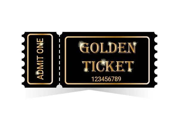 stock vector Golden ticket vector illustration