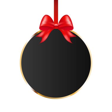 Altın çerçeveli ve kırmızı fiyonklu pankart