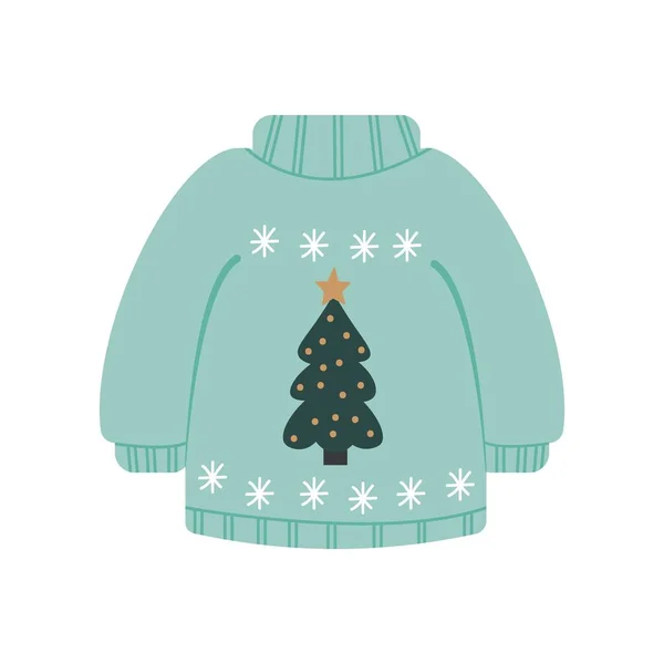 Boże Narodzenie Dzianina Zimowy Ciepły Sweter — Wektor stockowy