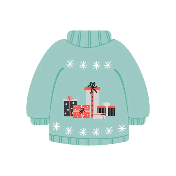 Boże Narodzenie Dzianina Zimowy Ciepły Sweter — Wektor stockowy