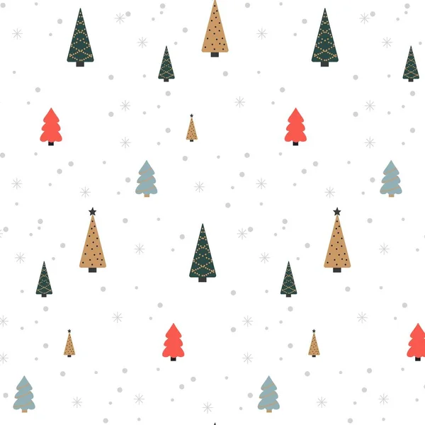 Ladin Ağaçlı Kusursuz Bir Noel Deseni — Stok Vektör