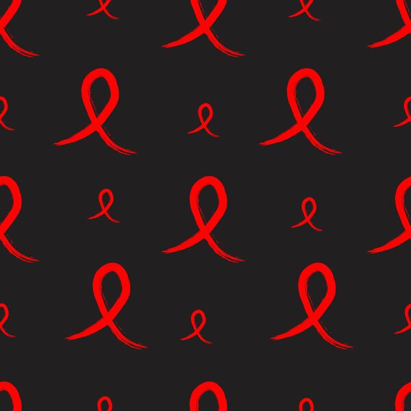 Seamless pattern of Red ribbon