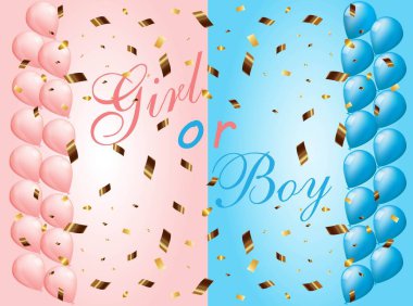 Helyum balonlu bebek partisi davetiyesi kız ya da erkek