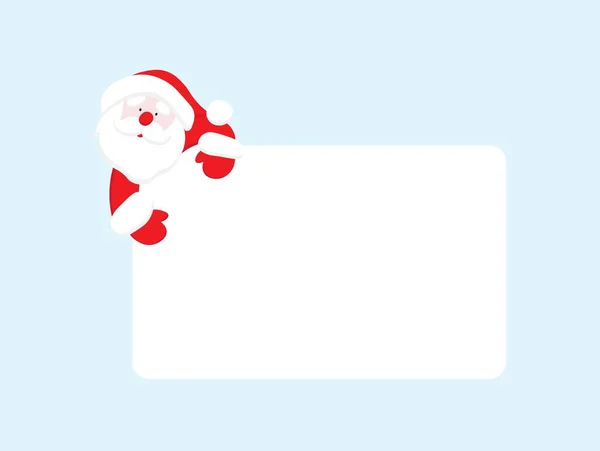 Babbo Natale Con Grande Cartello Bianco — Vettoriale Stock