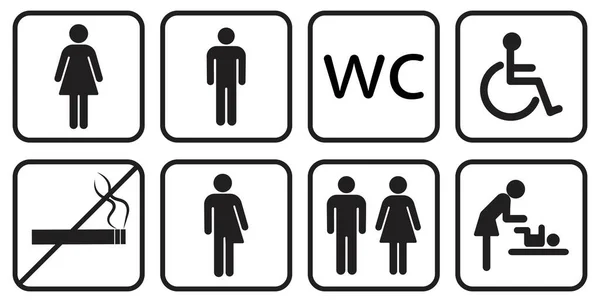 Значок Линии Туалета Белом Фоне — стоковый вектор