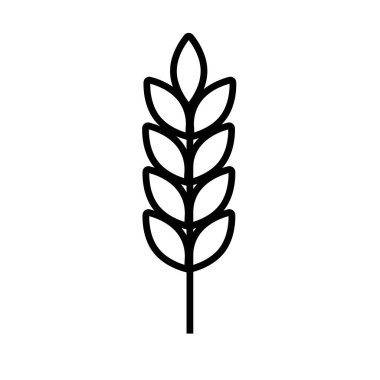 Karalama tarzında buğday dikeni. Buğday, arpa ya da çavdar sapının basit siyah beyaz çizimi fırın ürünleri, un, paket. Vektör illüstrasyonu