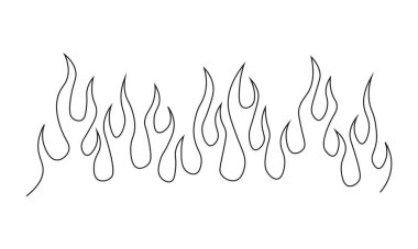 Minimalist silhouette of flame. One line drawing.  Design template
