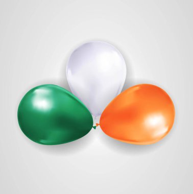 Balloons in the colours of the Irish flag for the holiday, festival for postcards, invitations
