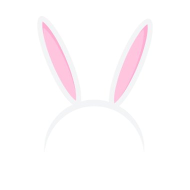 Easter rabbit ears headband  icon  isolated on white background. Flat cartoon easter card design element. Spring hare ear accessory