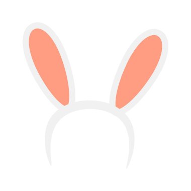 Easter rabbit ears headband  icon  isolated on white background. Flat cartoon easter card design element. Spring hare ear accessory