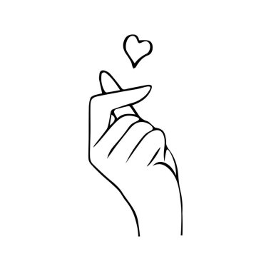 Kore sembolü el kalp, aşk el jest bir mesaj. El bir kalp sembolü ne katlanmış