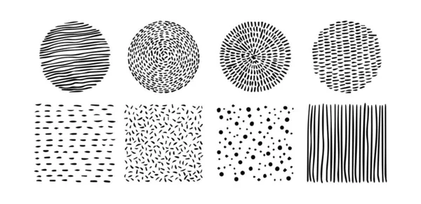 Set Doodle Patterns Abstract Shapes Design Elements Trendy Pattern Poster – Stock-vektor
