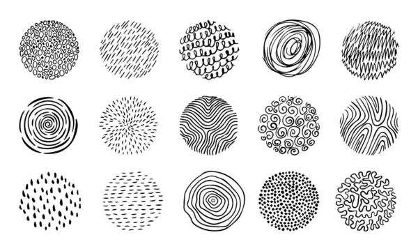 Sada Čmáranicových Kruhových Vzorů Abstraktní Tvary Designové Prvky Módní Vzor — Stockový vektor