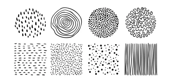 Set Doodle Patterns Abstract Shapes Design Elements Trendy Pattern Poster —  Vetores de Stock