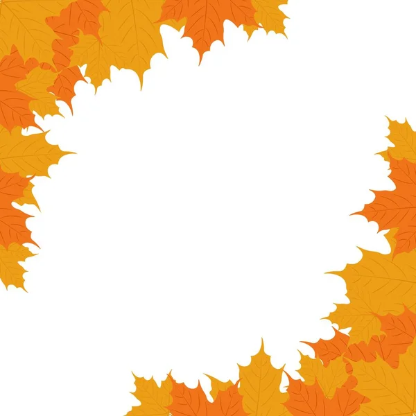 Latar Belakang Musim Gugur Maple Meninggalkan Bingkai Templat Untuk Banner - Stok Vektor