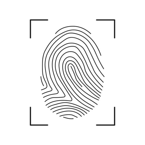 Icona Scansione Delle Impronte Digitali Identificazione Dell Icona Delle Impronte — Vettoriale Stock