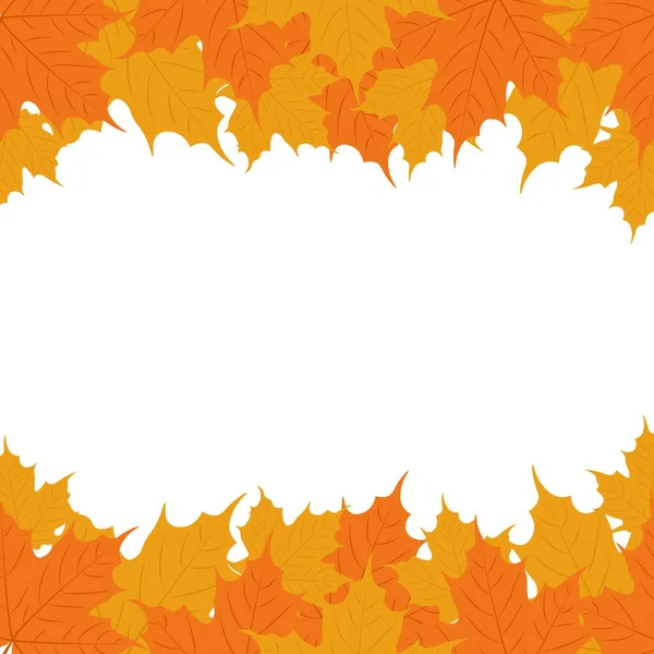 Herfst Achtergrond Maple Bladeren Frame Sjabloon Voor Herfstbanner Poster Kaart — Stockvector