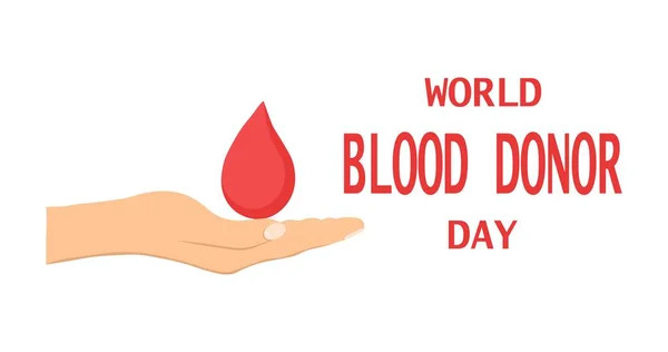 Wereldbloed Donor Dag Template Witte Achtergrond — Stockvector