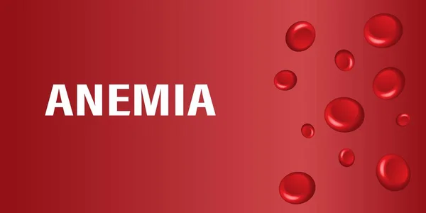 Anemia Sanguínea Glóbulos Rojos Simulan Diseño Nivel Bajo Hemoglobina Banner — Vector de stock