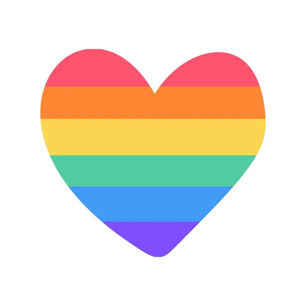 Hjärtform Med Regnbågsfärg Pride Day Ikonen Mänskliga Rättigheter Och Tolerans — Stock vektor