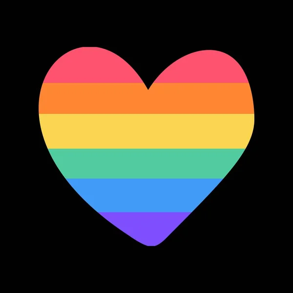 Hjärtform Med Regnbågsfärg Pride Day Ikonen Mänskliga Rättigheter Och Tolerans — Stock vektor