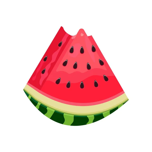 Skiva Färsk Vattenmelon Frukt Illustration För Jordbruksmarknaden Menyn Hälsosam Matdesign — Stock vektor