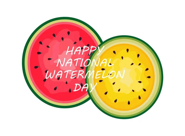 Joyeuse Journée Nationale Pastèque Concept Fête Nationale Tranches Pastèque Avec — Image vectorielle