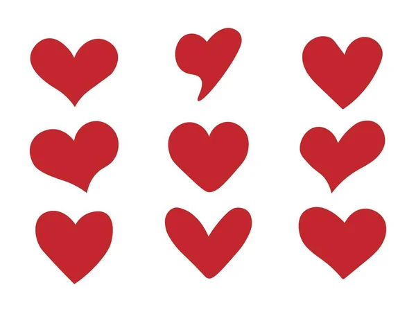 Rode Harten Set Van Liefde Symbool Voor Website Logo Mobiele — Stockvector