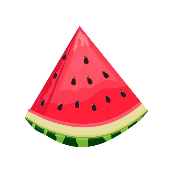 Scheibe Frische Wassermelone Fruchtillustration Für Die Speisekarte Des Bauernmarktes Gesunde — Stockvektor