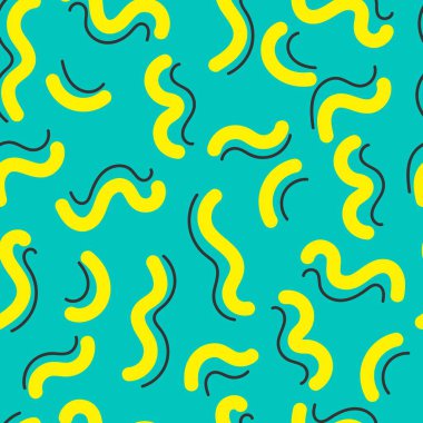 Moda 90 'ların tarzında pürüzsüz bir model. Basit çocuksu baskı. Tekstil, arkaplan, ambalaj için