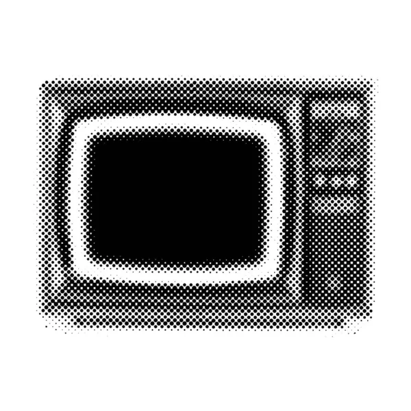 Yarım Tonlu Retro Televizyon Grunge Sanat Şablonlarının Klasik Nokta Dokusu — Stok Vektör
