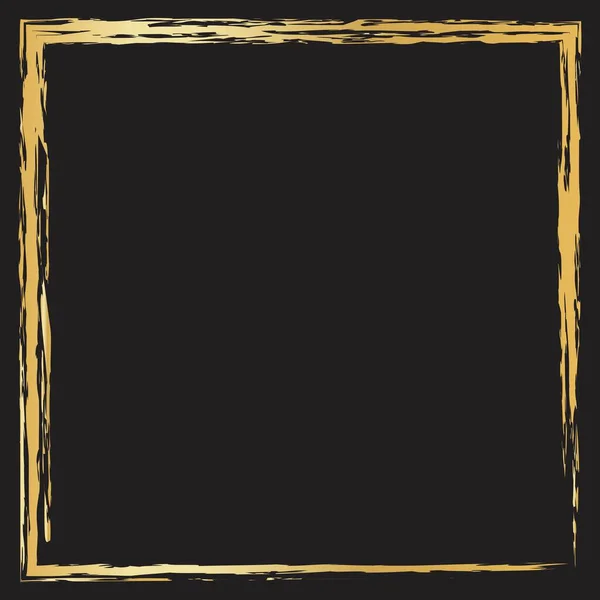 暗い背景にゴールドスクエア プレミアムデザインテンプレート ラグジュアリースタイル — ストックベクタ