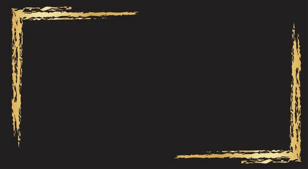 暗い背景にゴールドコーナー プレミアムデザインテンプレート ラグジュアリースタイル — ストックベクタ