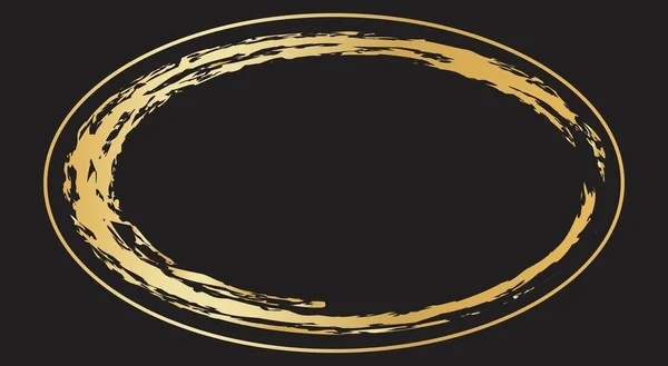 Moldura Oval Dourada Sobre Fundo Escuro Modelo Design Premium Estilo — Vetor de Stock