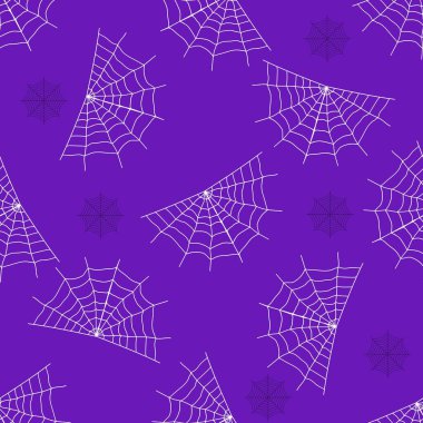 Örümcek ağı kusursuz desen. Cadılar Bayramı deseni hediye paketi, ev dekorasyonu ve tekstil için mükemmel.