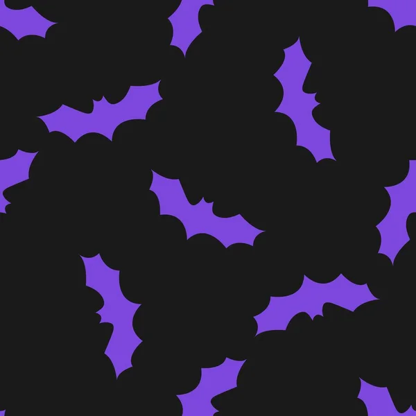 Sílhueta Morcego Halloween Padrão Sem Costura Para Papel Embrulho Estampa — Vetor de Stock