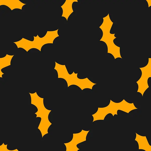 万圣节蝙蝠的轮廓 无缝图案 用于包装纸 服装印花 — 图库矢量图片