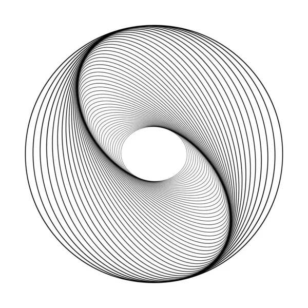 旋转的现代几何元素 幻影效果螺旋形背景 隧道抽象 设计与笔划 线条和流动 3D隧道网 — 图库矢量图片