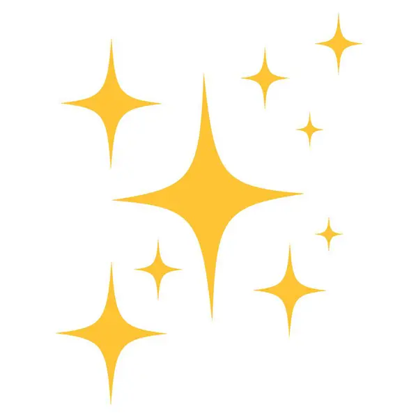 Żółta Iskierka Błyszczące Gwiazdy Błyszczące Fajerwerki Kolekcja Oryginalnych Gwiazd — Wektor stockowy