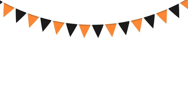 Schwarz Orangefarbene Fahnengirlanden Dreieckige Wimpelkette Parteidekoration Festflaggen Für Die Dekoration — Stockvektor