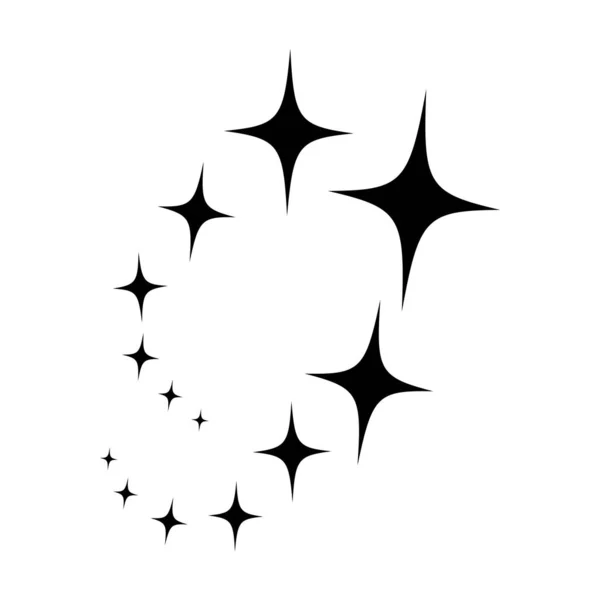 Étincelles Décoratives Noires Étoiles Scintillantes Éclairs Feux Artifice Collection Étoiles — Image vectorielle