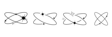 Y2k geometrik şekiller, yıldızlı minimalist çerçeveler. Modern minimalist estetik çizgi elementleri. Sosyal medya veya poster için geçmişe dönük tasarım ögesi