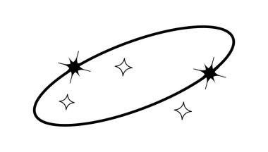 Y2k geometrik şekil, yıldızlı minimalist çerçeve. Sosyal medya veya poster için geçmişe dönük tasarım ögesi