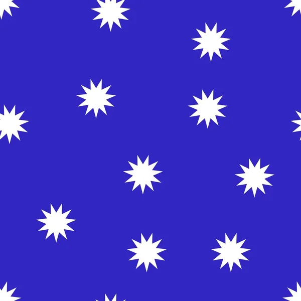 Naadloos Patroon Met Stervormige Geometrische Elementen Blauwe Achtergrond Print Ideaal — Stockvector