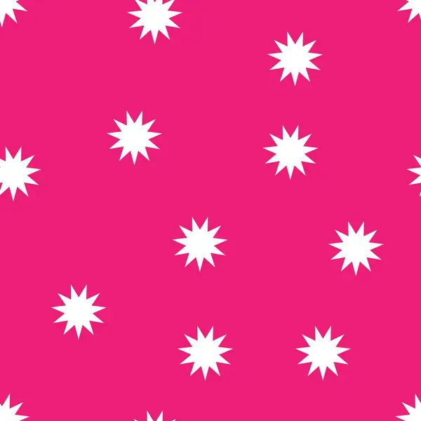 Nahtloses Muster Mit Sternförmigen Geometrischen Elementen Auf Rosa Hintergrund Ideal — Stockvektor