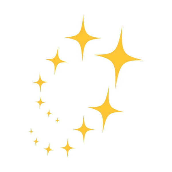 Brillo Amarillo Estrellas Brillantes Destellos Brillantes Fuegos Artificiales Colección Estrellas — Vector de stock