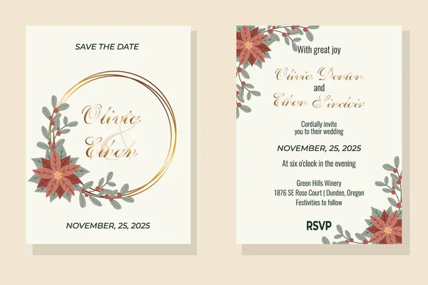 Çiçekli güzel bir düğün davetiyesi şablonu. Düğün süsü konsepti. Çiçek posteri, davet. Dekoratif tebrik kartı veya davet tasarım arkaplanı