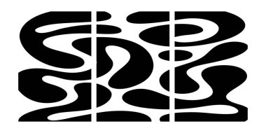 Üç soyut poster dizaynı seti. Organik geometrik şekilli modern duvar sanatı. Yaratıcı tasarım için minimalist resim